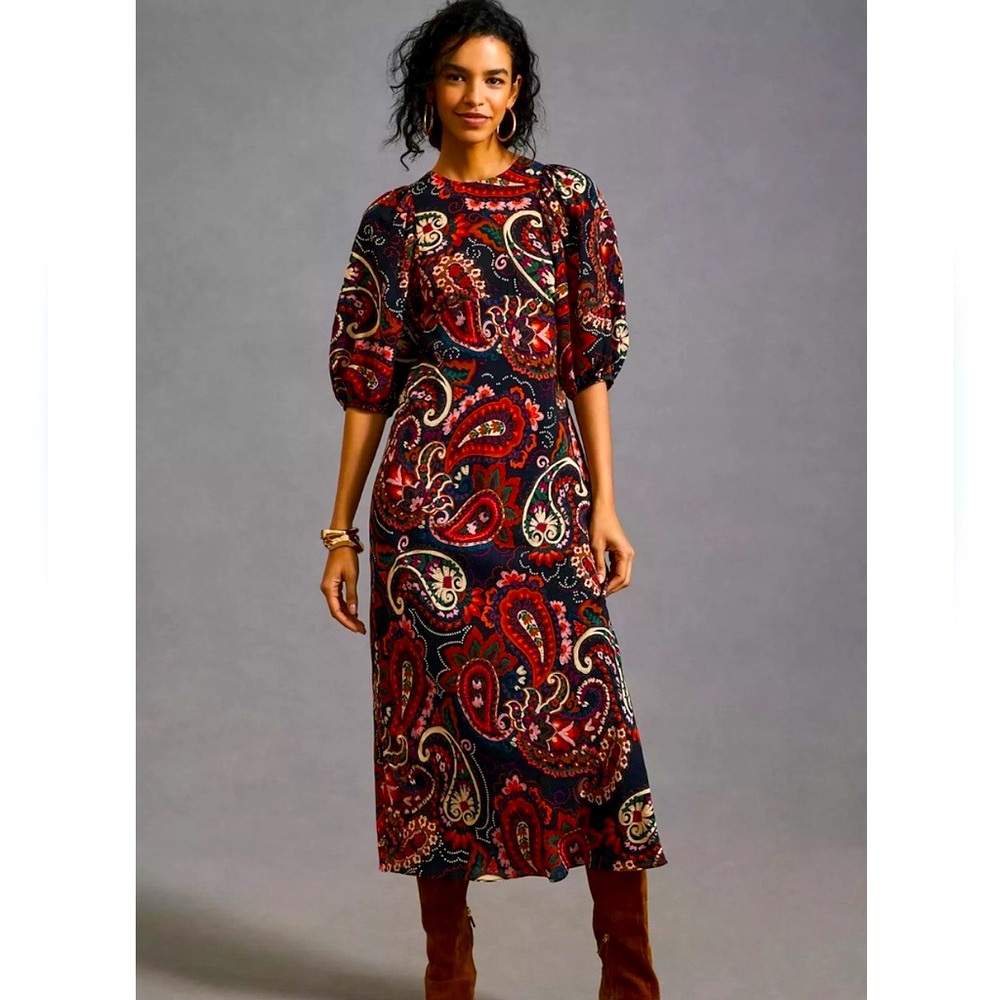 Anthropologie Kachel Puff Sleeve Dress - Picture 1 of 7